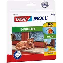 tesa Dichtungsbänder tesamoll E-Profil Gummidichtung 9 mm x 10 m braun