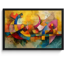 POSTER MIT RAHMEN Kunst - Abstrakt - Modern 60x40 cm