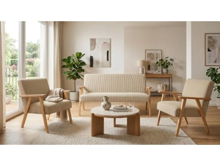 Family Meble Sitzgruppe Soler Apollo – Zweisitzer-Sofa und 2 Sessel im Retro-Stil – Variante Apollo 3