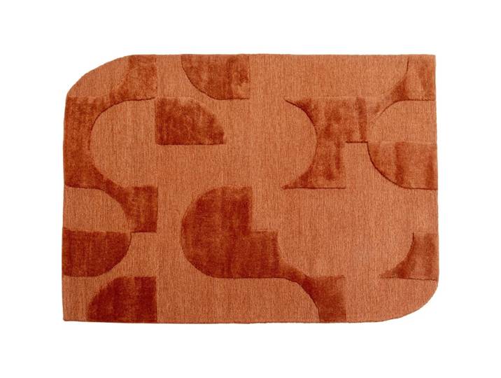 Tapis en laine et polyester orange 240x170