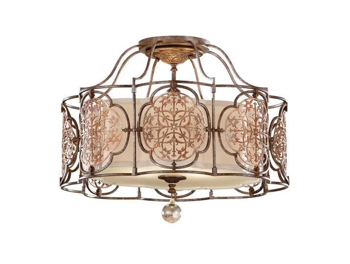 Elstead Lighting Deckenleuchte Marcella, Bronzefarben, Metall, Glas, 44.1 cm, RoHS, Lampen & Leuchten, Innenbeleuchtung, Deckenleuchten, Deckenleuchten
