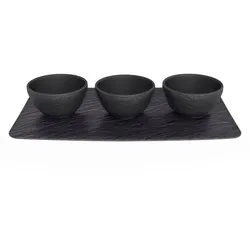 Villeroy & Boch Dipschale Manufacture 4tlg. Premium Porcelain Schwarz