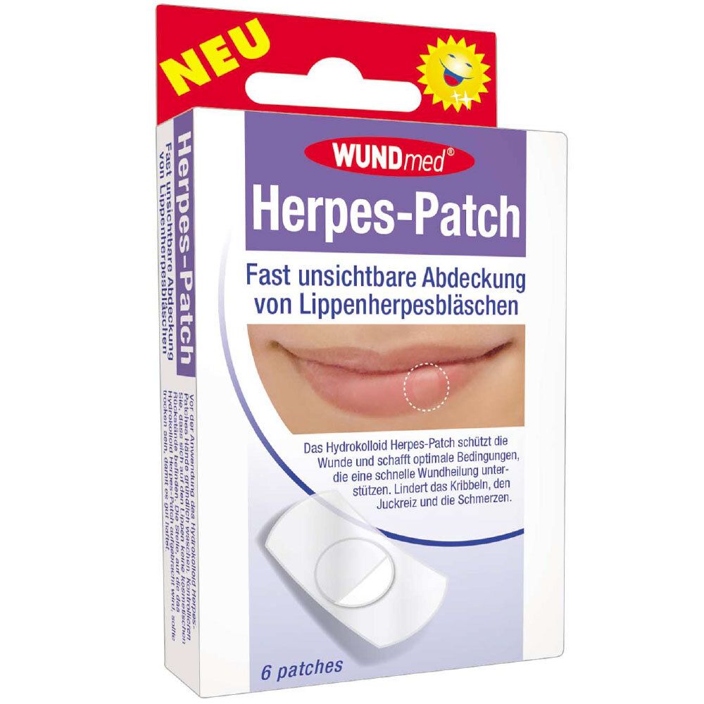 Herpes Patch hydrokolloid 6 St Pflaster