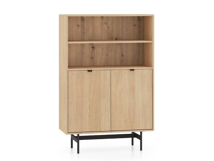 Zweiturige Kommode Reynos mit zwei Fächern, 92 cm, Eiche Mavelie