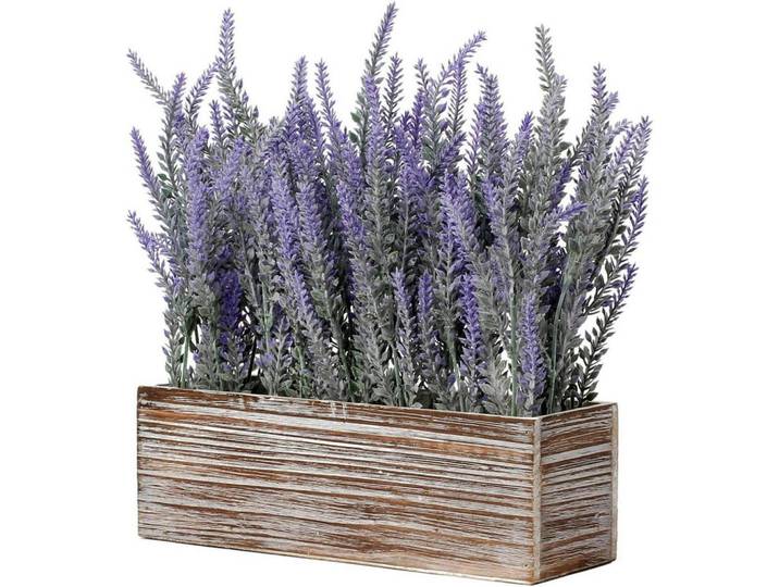 Kunstpflanze Lavendel im Holztopf Landhaus-Stil, Flieder, 20 cm, Dekoration, Blumen & Blumentöpfe, Kunstblumen