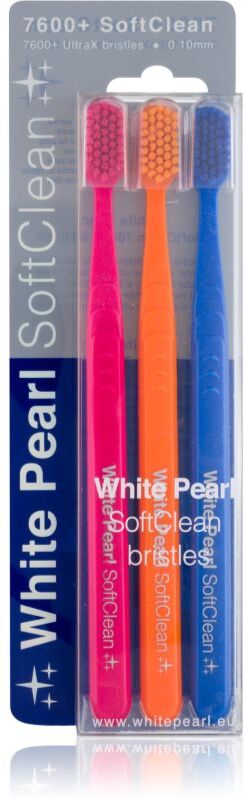 White Pearl 7600+ SoftClean brosses à dents soft 3 pcs