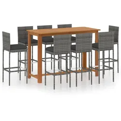 Helloshop26 - 9-teiliges Gartenbar-Set mit Kissen grau 02_0013469