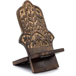 Wooden Carved Phone Stands - Hamsa 20x9.5cm