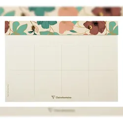 Clairefontaine 4x Gaïa beige, Planner, Block mit Nieten 24x17cm, 60 bedruckte, abtrennbare Blätter - 116254C