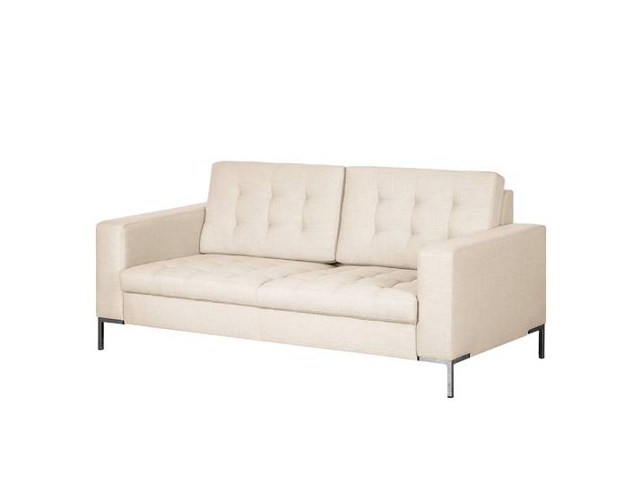 Sofa 2-Sitzer Webstoff Beige/Beige Webstoff 179 x 80 x 88cm Modern