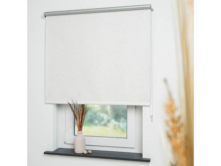 Seitenzugrollo LIEDECO Thermo-Rollo Gr. 7, beige (leinen), B:142cm H:180cm, Polyester, Rollos, Seitenzugrollo