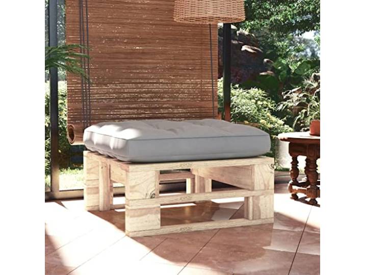 POUFGDR Sitzsack, Palette, Garten, Kiefernholz, imprägniert, mit Kissen Fußstütze oder Couchtisch, modular, wetterfest, pflegeleicht