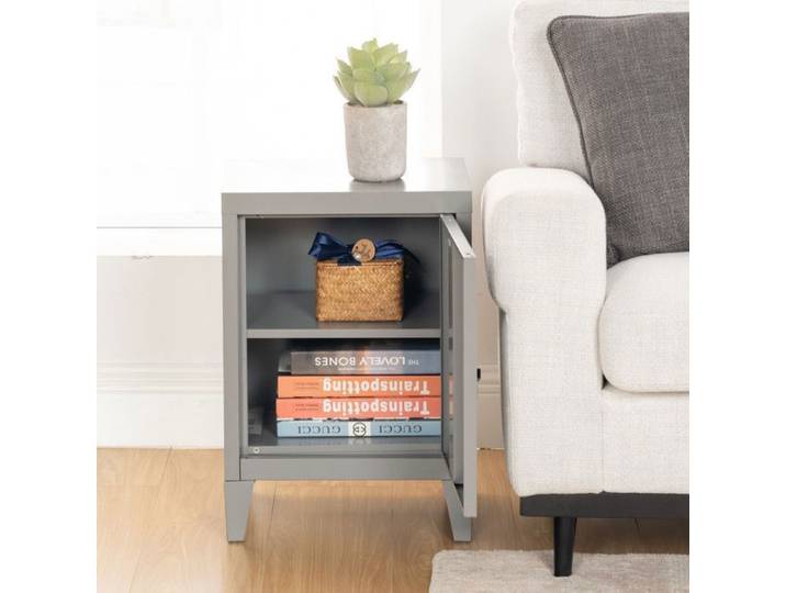 Placard en métal - FurnitureR Petit Espace de Stockage - 2 compartiments - Portes affleurantes - 40.5x30x57 cm
