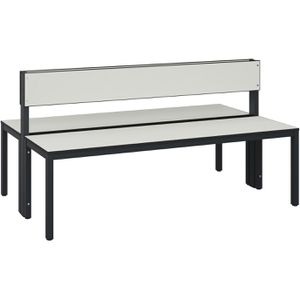 CP-Möbel Umkleidebank 8061-400, Sitzfläche Holz, 150 cm, grau / anthrazit, doppelt