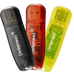 Intenso Rainbow Line 3x 8 GB - schwarz, gelb und rot