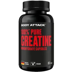Body Attack - 100% Pure Creatine Caps - 80 Kapseln