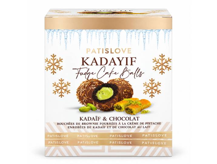 PATISLOVE Bouchées de brownie fourrés à la crème de pistache enrobées de kadaïf et de chocolat au lait 130g