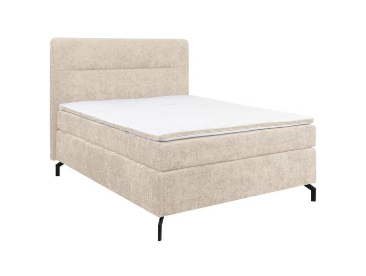 Boxspringbett, Kaschmir, 140x200 cm, Textil, Topper Durchgehend, Modern