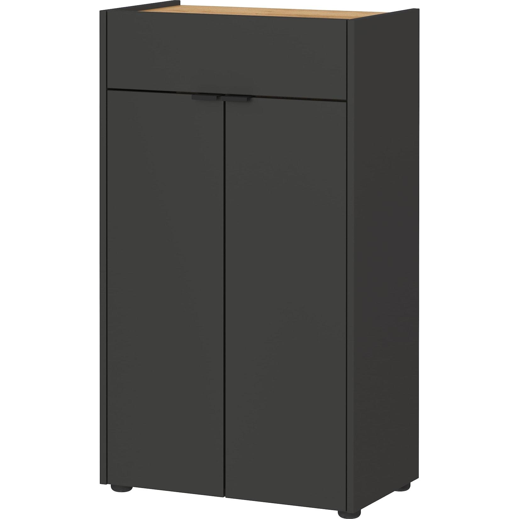 Kommode Kratzfest Eiche Schublade Bad AVIS, Grau-Beige 60x34x98 cm
