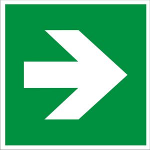 Abtec Hinweisschild ISO 7010 E006, Kunststoff, 20 x 20 cm, Richtungspfeil