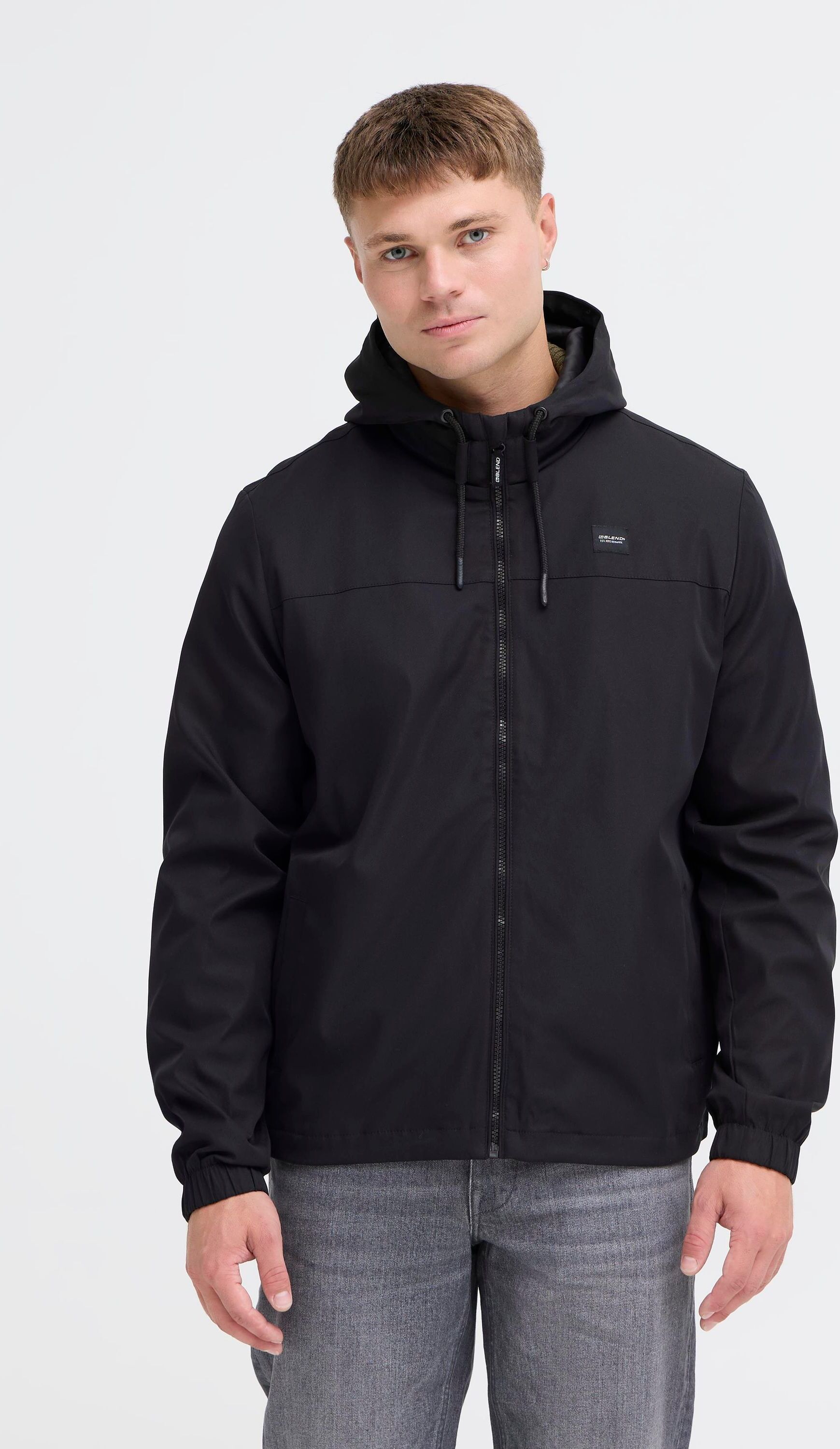 Windbreaker BLEND "Windbreaker BHEfika", Herren, Gr. L, schwarz, Obermaterial: 100% Polyester PES., Jacken Windbreaker