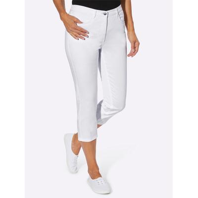 3/4-Jeans CLASSIC BASICS, Damen, Gr. 38, Normalgrößen, weiß, 97% Baumwolle, 3% Elasthan, unifarben, 3/4-Länge, Jeans