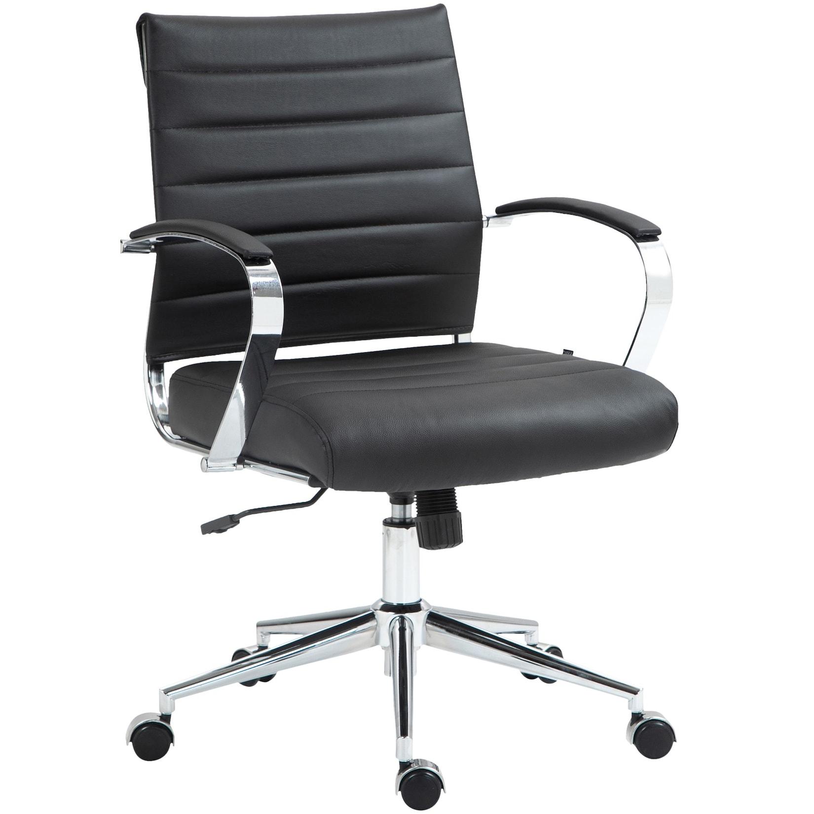 CLP Bürostuhl Oakland Echtleder Farbe: schwarz, Material: Echtleder