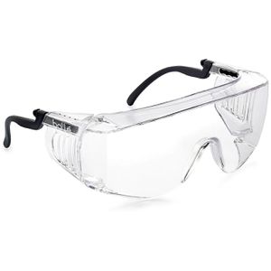 Bolle Schutzbrille Squale, klar, Überbrille, schwarz, für Brillenträger