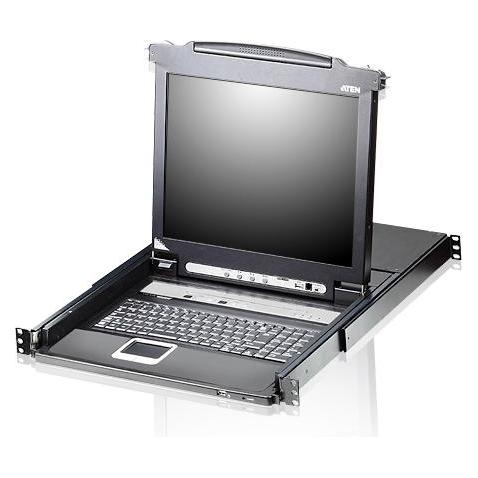 Aten KL1516AiN ES Cat.5 KVM over IP Switch 16-Port 19"-LCD, Dual-Rail, ES-Layout (KL1516AiN SP)