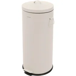 MÜLLEIMER Küche 30L Abfalleimer mit Fußpedal & Softclose-Deckel Beige aus Stahl