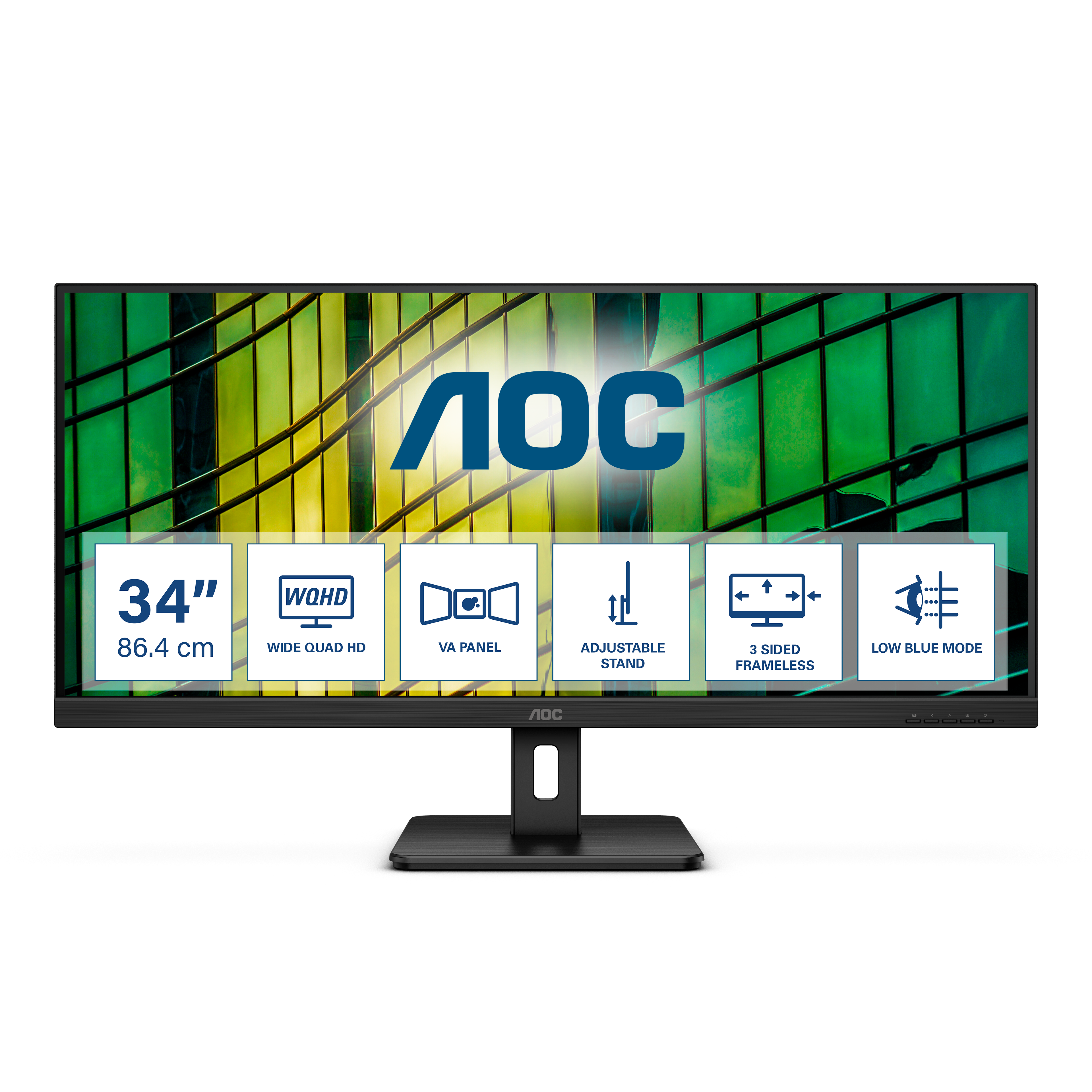 AOC U34E2M 34 Zoll UWQHD VA LED 21:9 100 Hz Office Monitor