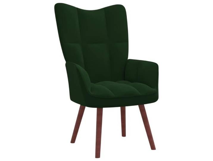 6045 ®JILI Vert MODE Fauteuil relaxation - Contemporain Fauteuil Scandinave Salon Vert foncé Velours