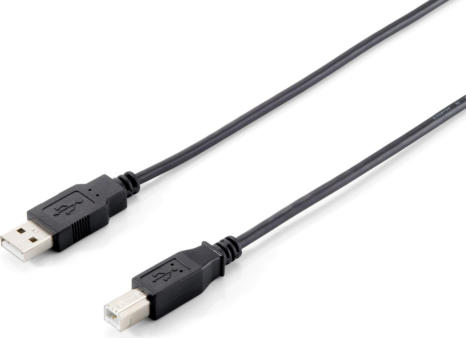 Equip USB Kabel 2.0 A-B Staart-naar-Staart 1,0 m zwart