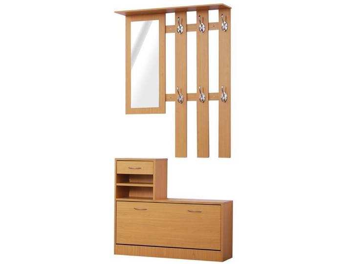 meuble chaussures HOMCOM Bois 90x24x191cm Beige