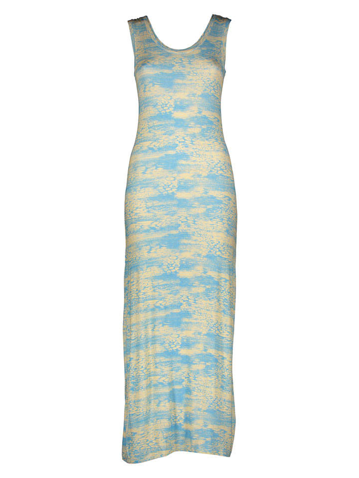 miss goodlife Kleid "Summer" in Hellgelb/ Hellblau - L