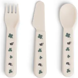 Foodie Tiny Farm Kinderbesteck, beige, 3-teilig