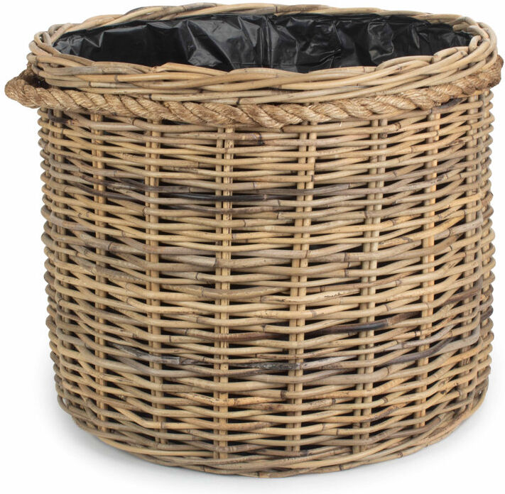 Bay Isle Home Rattan Planter Basket with Lining Natural 45cm H x 55cm W x 55cm D
