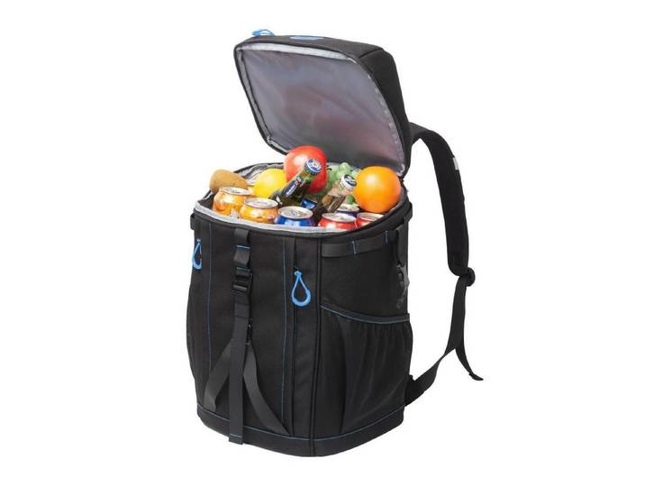 LuxusKollektion Kühltasche Kühlrucksack 35L isoliert wasserdicht Camping Picknick Black Blue