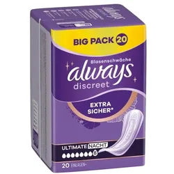 Always Discreet Inkontinenzeinlagen »Discreet + Ultimate Nacht« 20 Stück