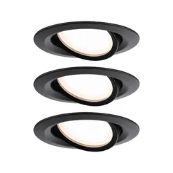 Paulmann 93080 LED Einbauleuchte Nova Plus Coin Basisset 84mm 50° Coin 3x6W 3x470lm Schwarz matt