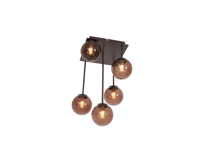 Plafonnier design bronze verre bronze