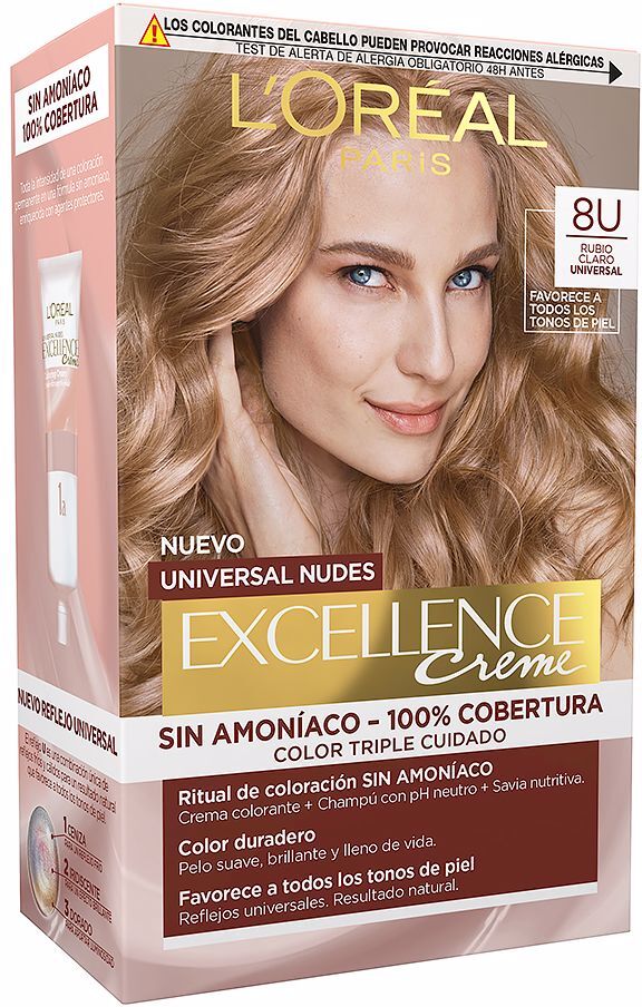 L'Oréal París Excellence Nudes tintura #8u-loiro claro