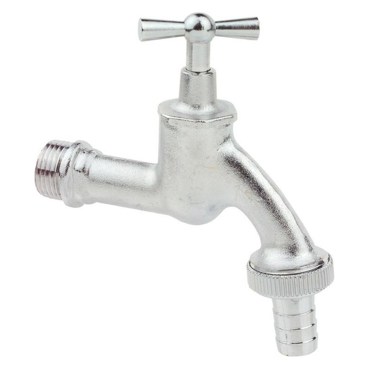 Magni Auslaufventil 3/4' Messing matt verchromt Knebelgriff Wasserhahn (81731041)