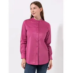 DINE 'N' DANCE Bluse, 1/1-Arm Leder-Optik Stehkragen leger weit