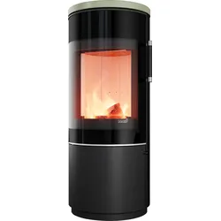 Kaminofen Hark 170 FlameKat 7 kW - Ofenkacheln: Deco-Grün - Korpus: graphit