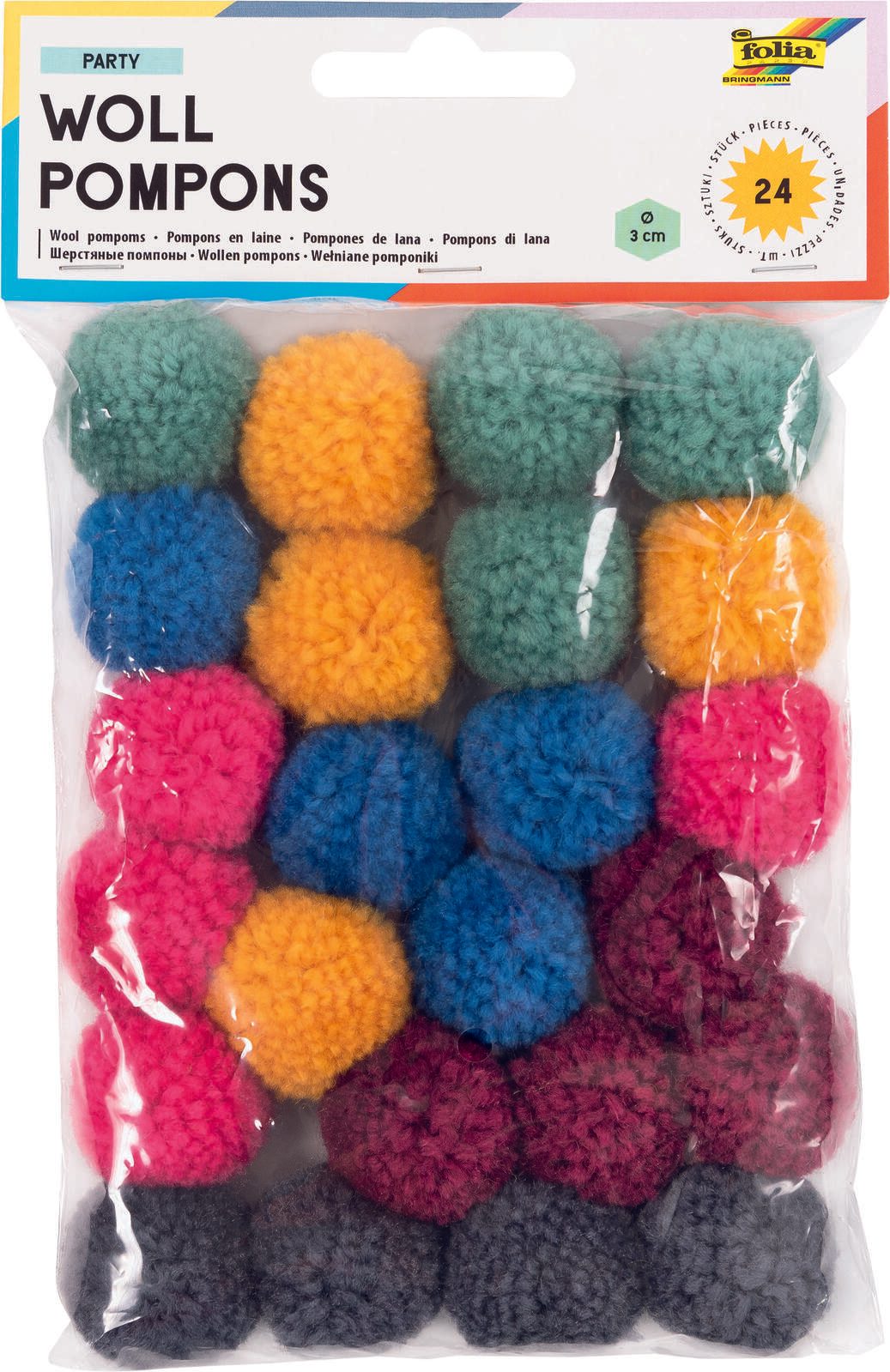 folia Pompons farbsortiert 50241