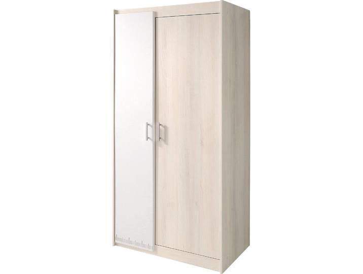 Kleiderschrank PARISOT Charly , weiss (akaziefarben, weiß), B:85cm H:179cm T:52cm, Schränke, Kleiderschrank