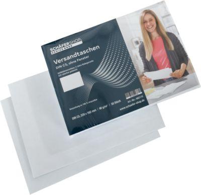 Schäfer Shop Genius Versandtaschen, Format C5, ohne Fenster, Haftklebung, Papier, weiß, 50 Stück