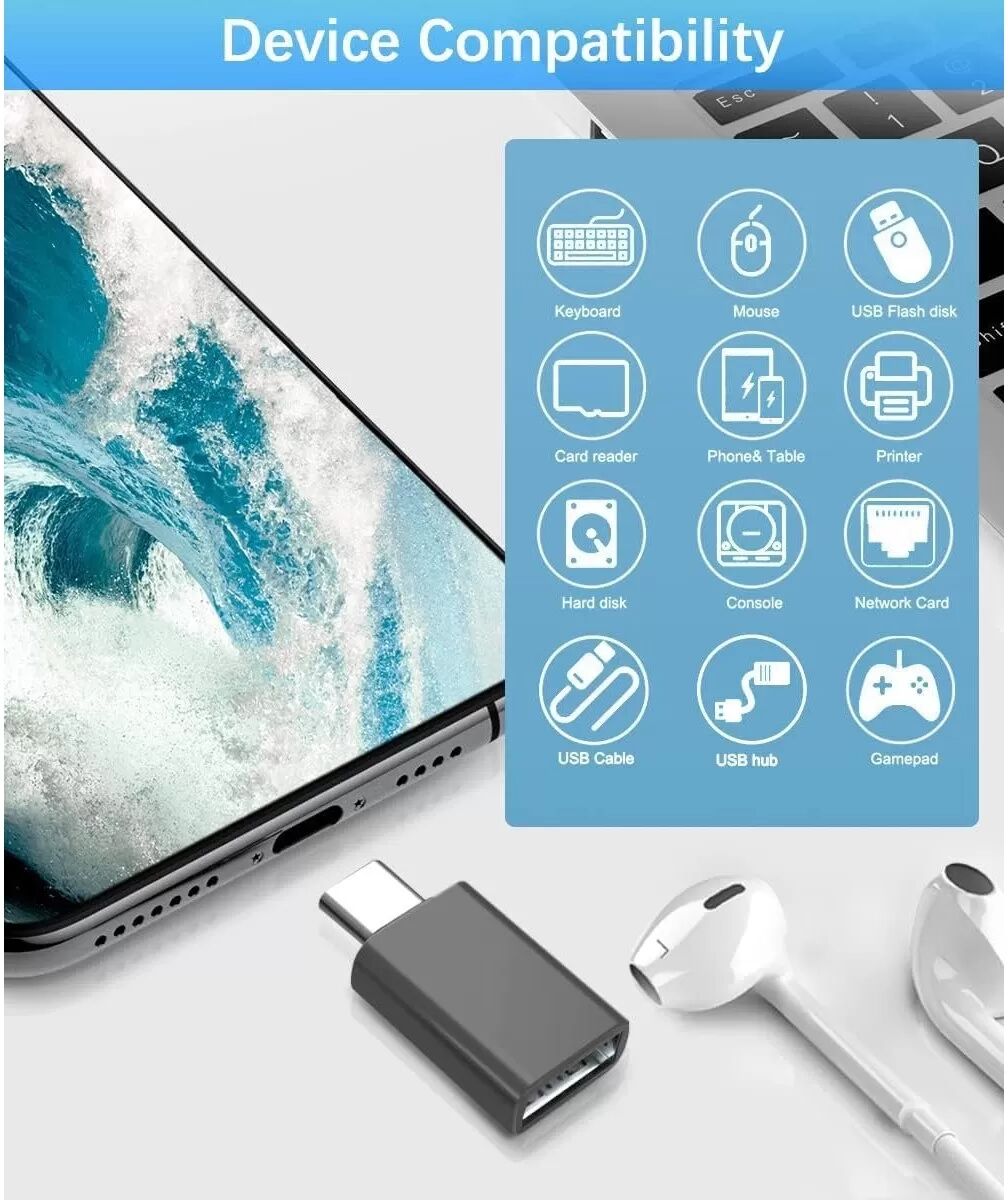 INF 4er-Pack USB-C auf USB Adapter: Aluminiumlegierung, 5 Gbit/s Datenübertragung, kompatibel mit iPhone, iPad, MacBook und