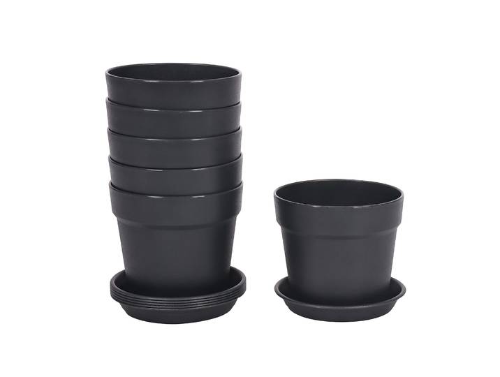 Blumentopf 16.5 cm 6er Set schwarz